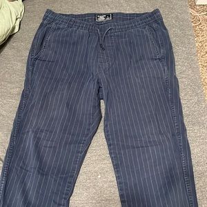 Abercrombie and Fitch Mens sneaker pants blue with stripes Size Small